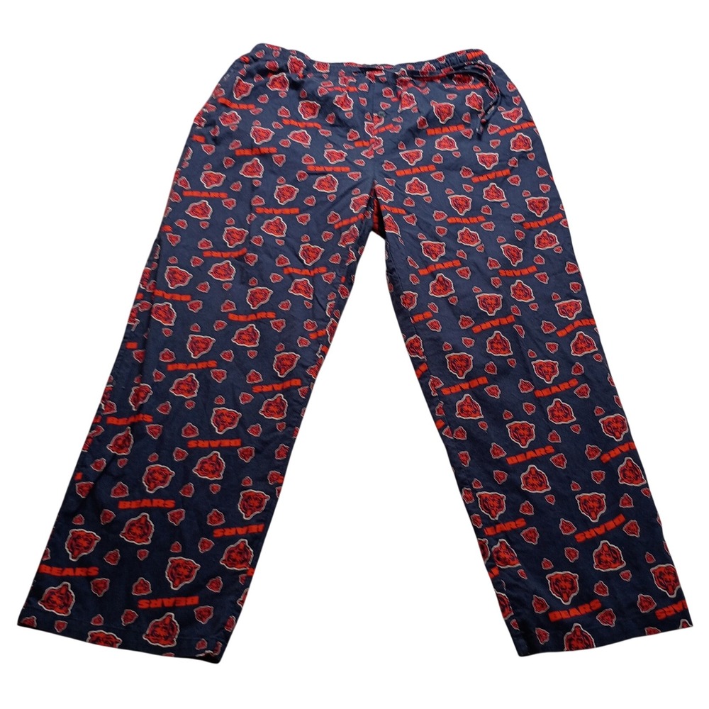 NFL Pajama Pants Men's Chicago Bears All Over Print Blue Lounge Sleepwear Size L